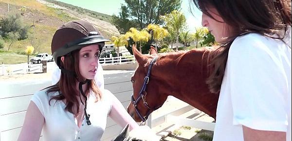  Juicy young crunchies Ally Evans, Kara Price enjoy their lessons at Lesbian Riding School